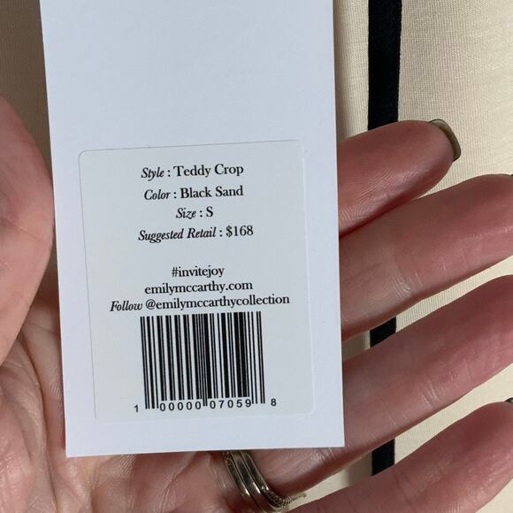 EMILY MCCARTHY TEDDY CROP TROUSER - BLACK SAND NWT - Picture 5 of 9